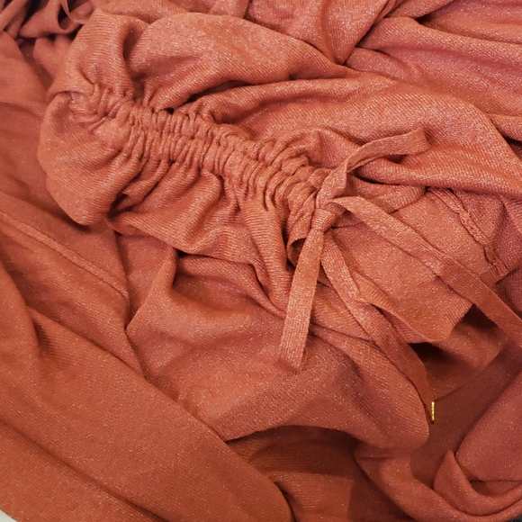 183 MICHAEL KORS Burnt Umber Ruched Sleeve Cardigan Duster - Picture 4 of 8